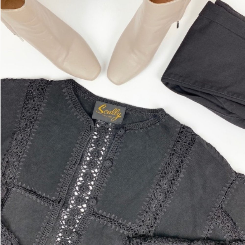 Scully leather embroidered jacket, size 8